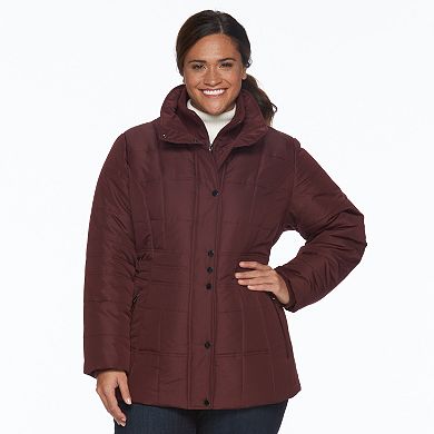 Plus Size d.e.t.a.i.l.s Hooded Quilted Jacket 