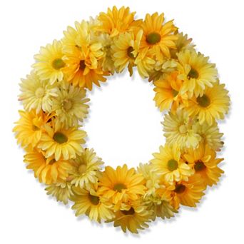 National Tree Company 19" Garden Accents Artificial Yellow Cosmos Floral Wreath