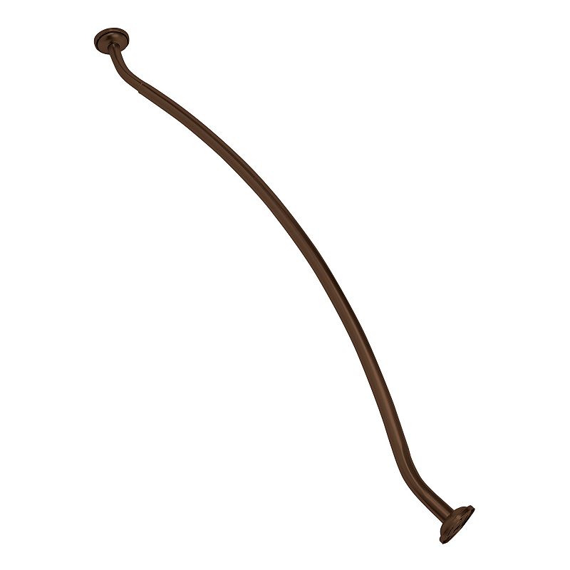 Curved Wall Mountable Shower Rod Dark Brown - Bath Bliss