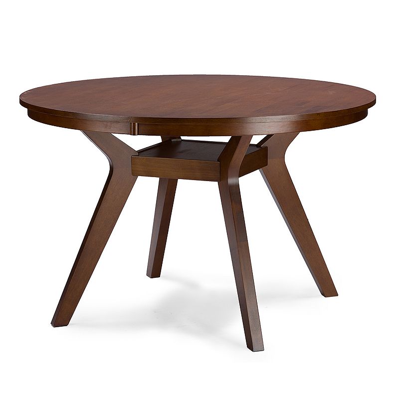 Baxton Studio Montreal Round Dining Table, Brown