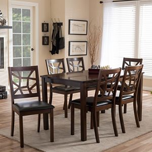 Baxton Studio Mozaika Dining Table & Chair 7-piece Set