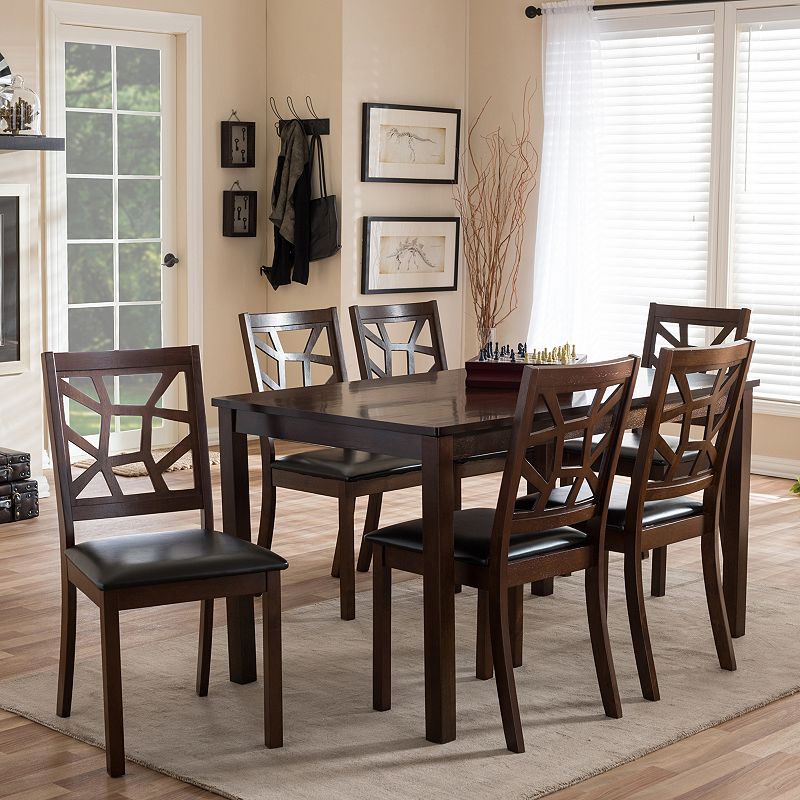 17992384 Baxton Studio Mozaika Dining Table & Chair 7-piece sku 17992384