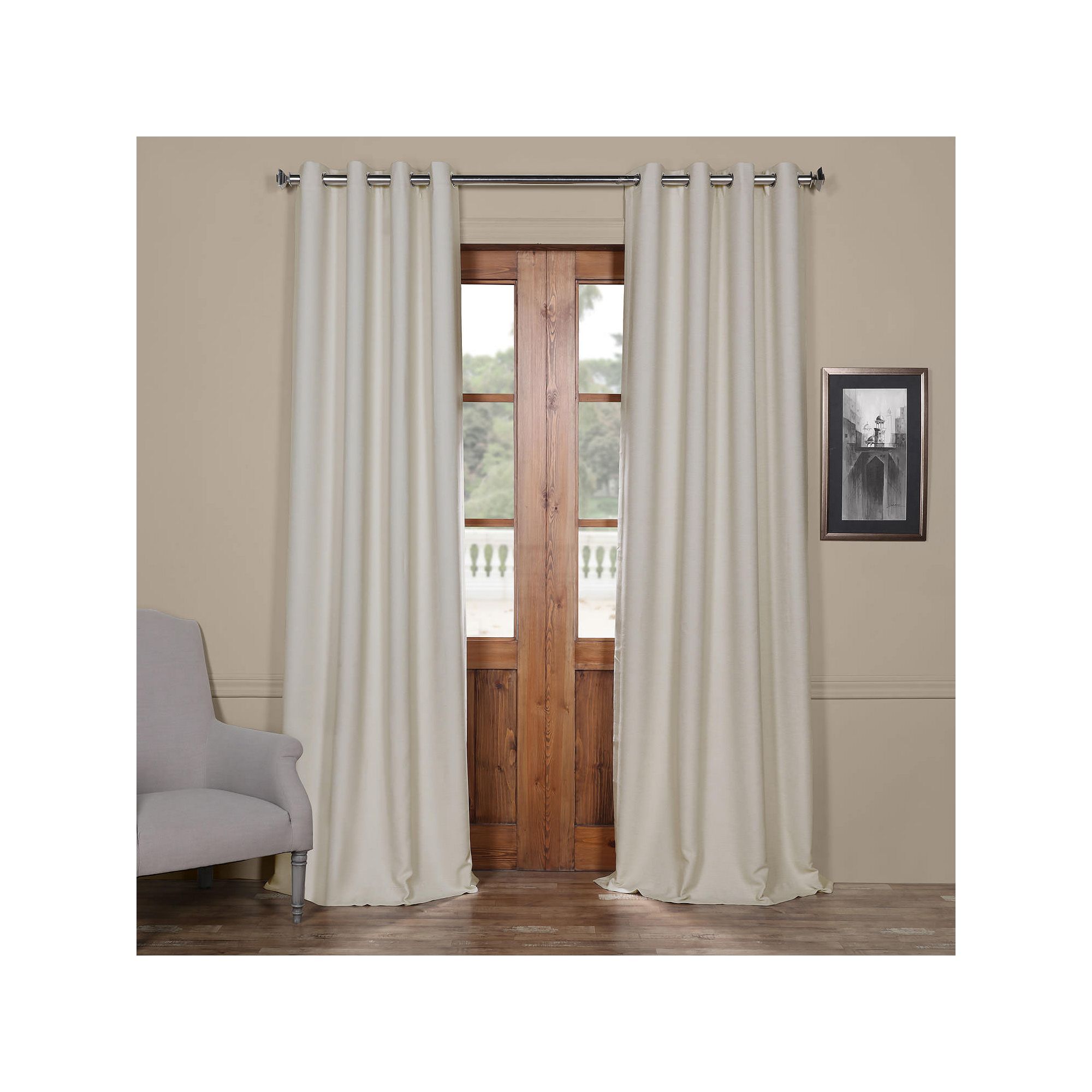 EFF Blackout 1-Panel Bellino Grommet Window Curtain, Oat Ivory