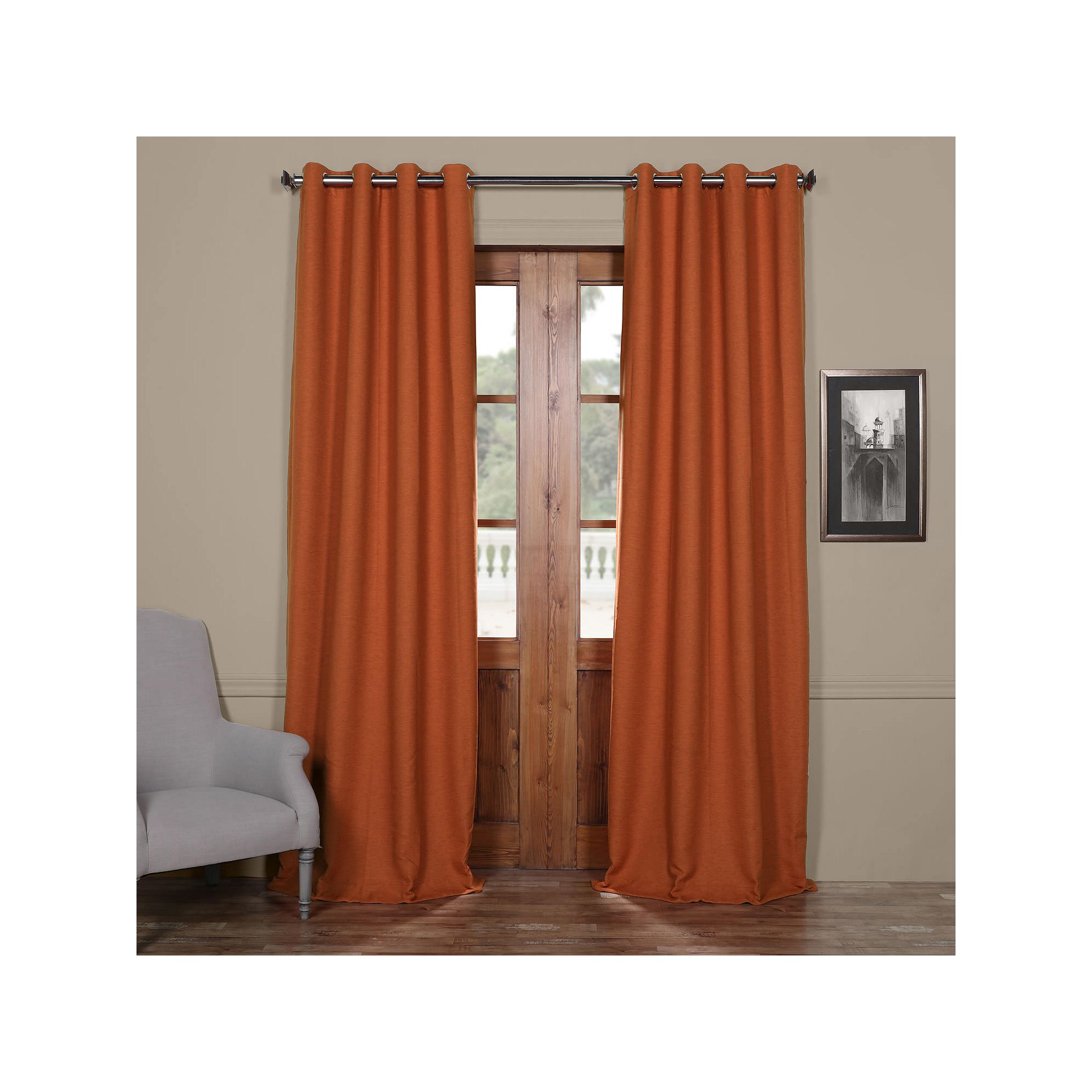 EFF Blackout 1-Panel Bellino Grommet Window Curtain, Red