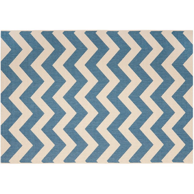 Safavieh Courtyard Zigzag Chevron Indoor Outdoor Rug, Blue, 6.5X9.5 Ft