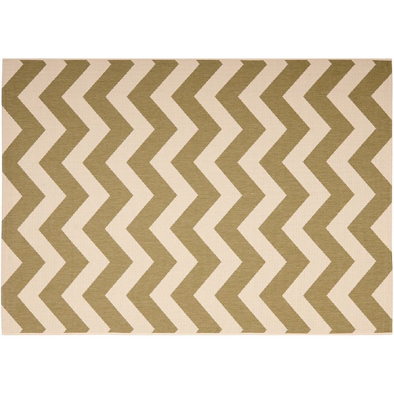 Safavieh Courtyard Zigzag Chevron Indoor Outdoor Rug, Green, 8X11 Ft