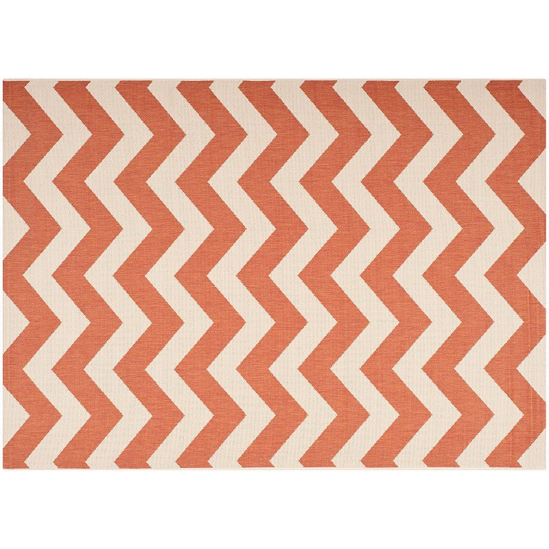 Safavieh Courtyard Zigzag Chevron Indoor Outdoor Rug, Red, 8Ft Sq