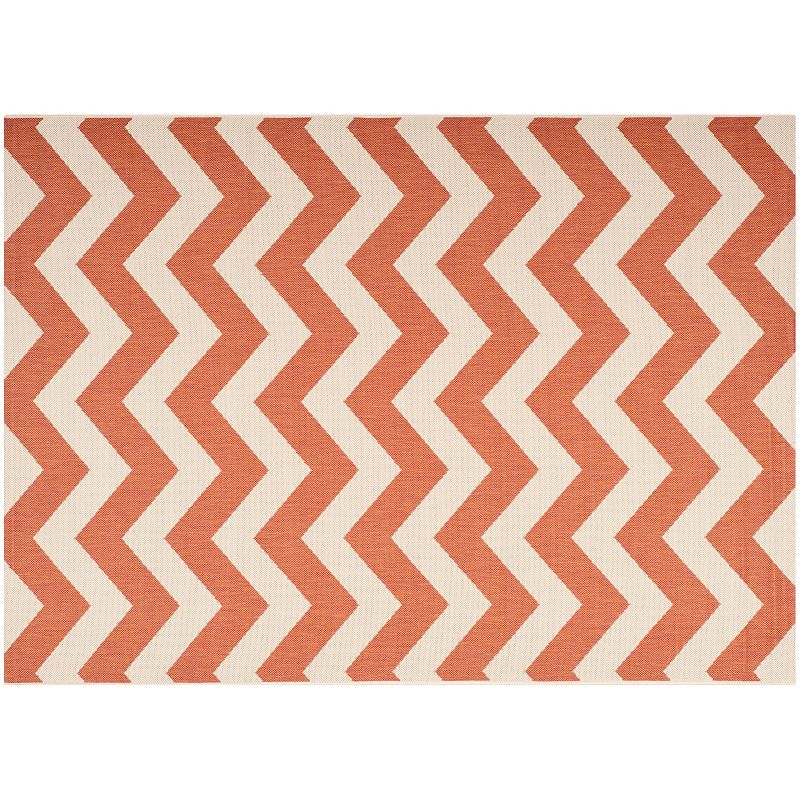 Safavieh Courtyard Zigzag Chevron Indoor Outdoor Rug, Red, 8Ft Sq