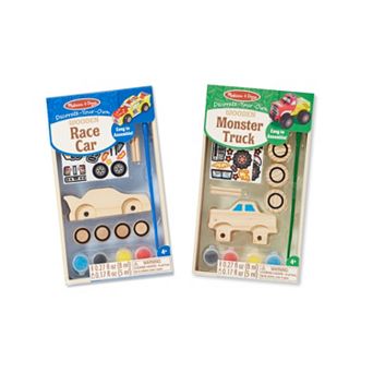 Melissa & Doug Decorate-Your-Own Race Car & Monster Truck Bundle