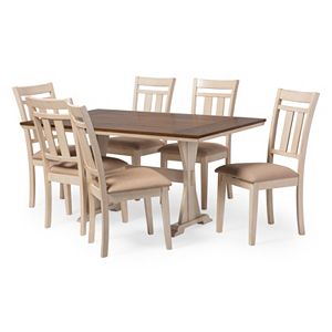 Baxton Studio Roseberry Dining Table & Chair 7-piece Set
