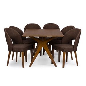 Baxton Studio Lucas Dining Table & Chair 7-piece Set