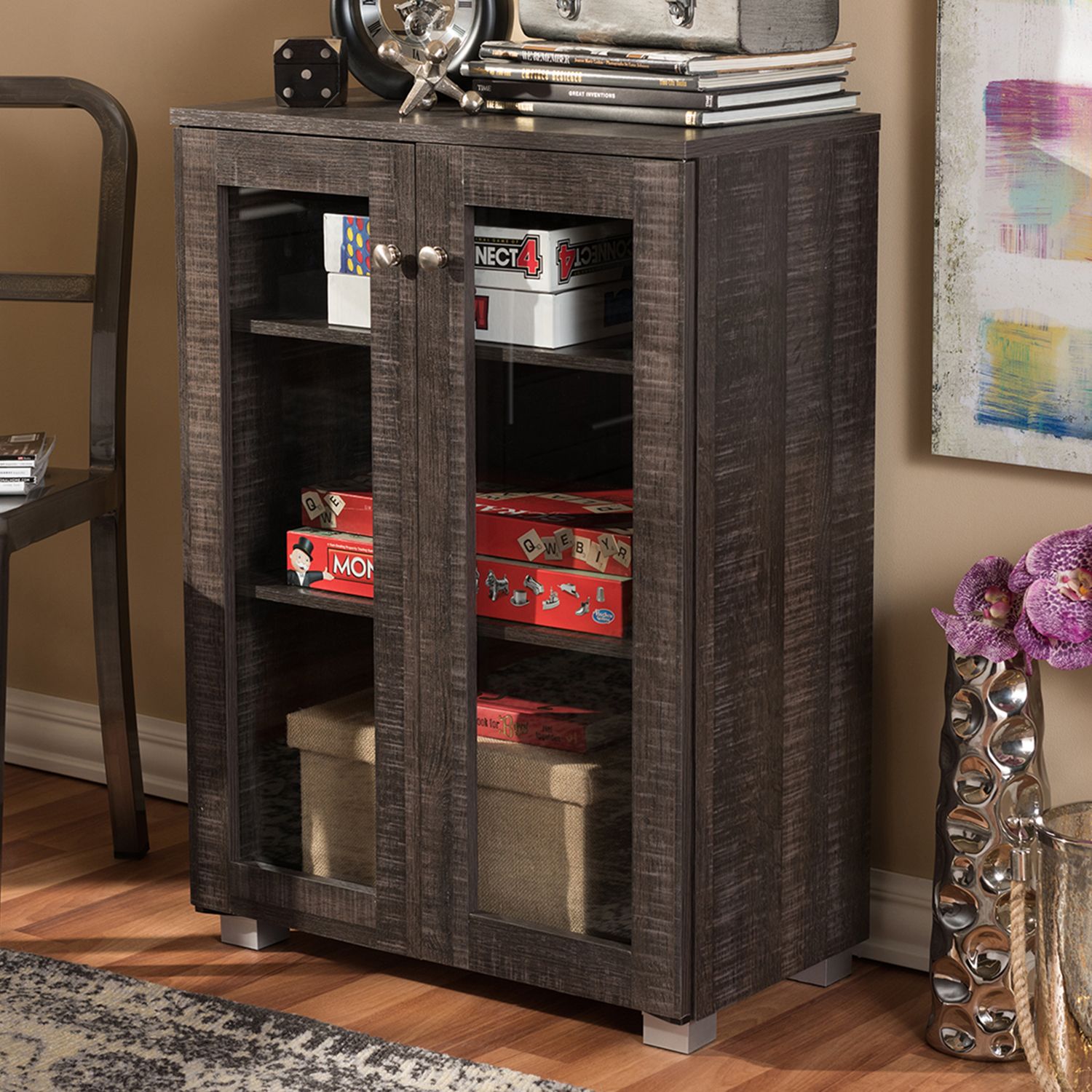 Kohl's Colton 4-Basket Storage Dresser (Mahogany)