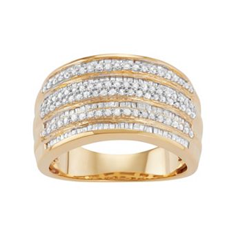 Jewelexcess Sterling Silver 1 Carat T.W. Diamond Multirow Ring