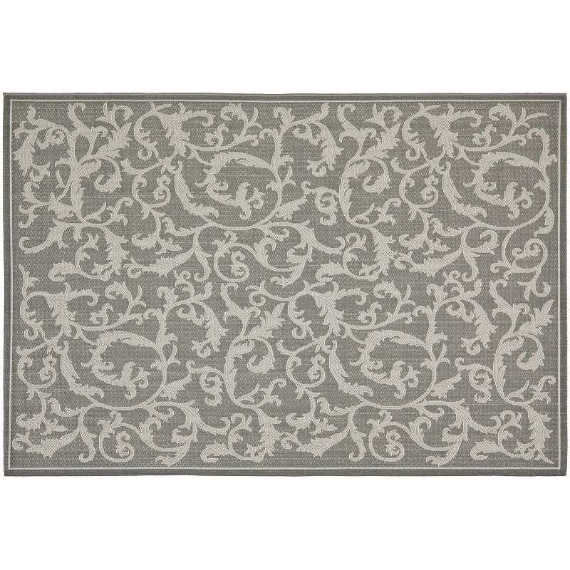Safavieh Courtyard DeVine Indoor Outdoor Rug, Grey, 6.5Ft Sq