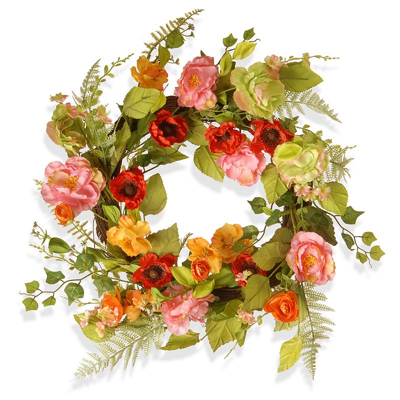 National Tree Company 22 Artificial Spring Floral Wreath, Multicolor