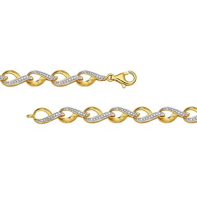 Classic Treasures 18k Gold Over Silver Diamond Accent Infinity Bracelet