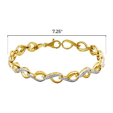 Classic Treasures 18k Gold Over Silver Diamond Accent Infinity Bracelet