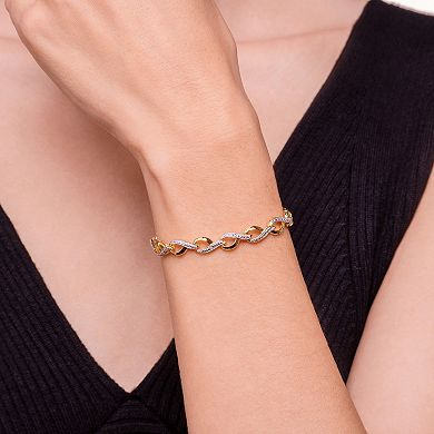 Classic Treasures 18k Gold Over Silver Diamond Accent Infinity Bracelet