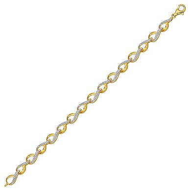 Classic Treasures 18k Gold Over Silver Diamond Accent Infinity Bracelet