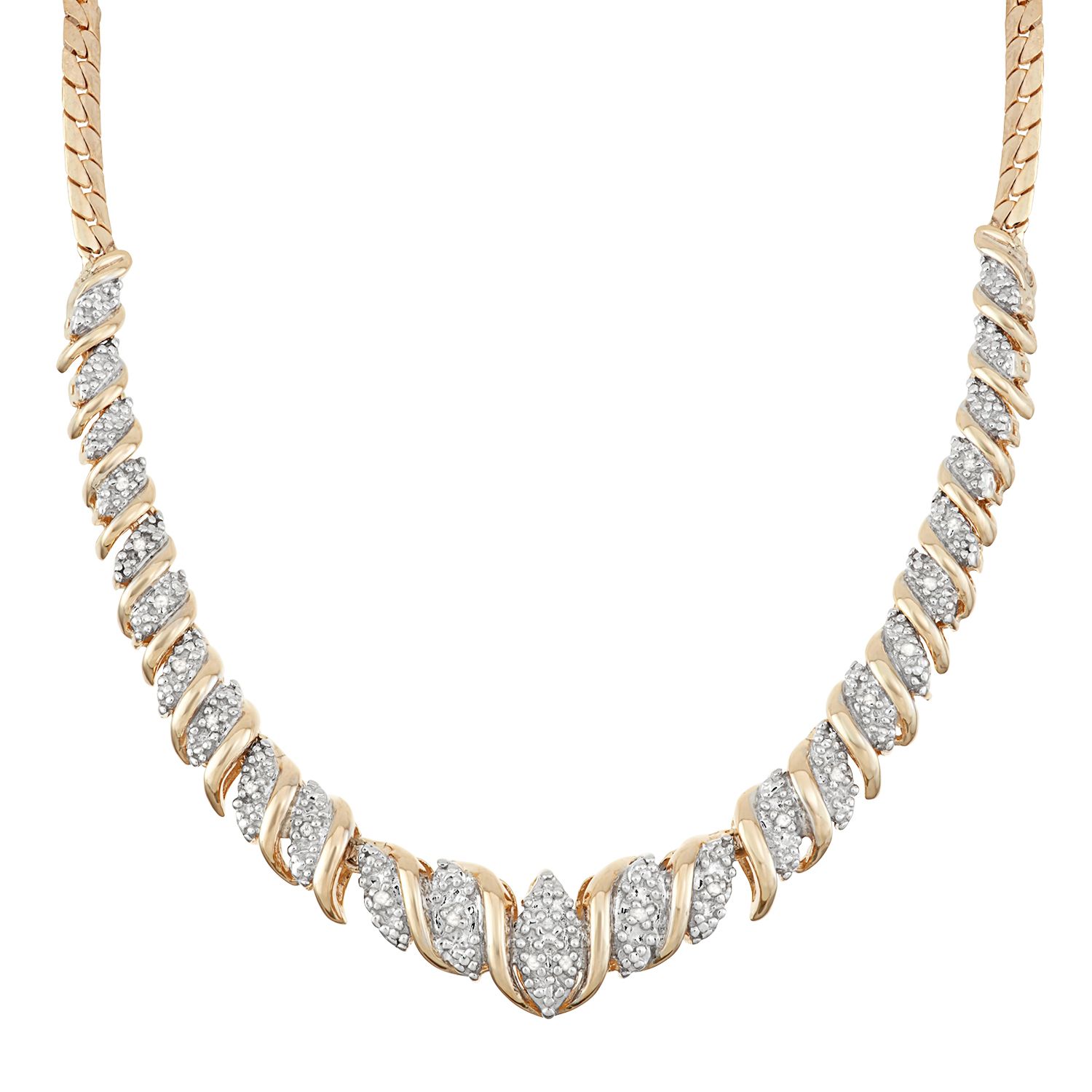 HYT Jewelry 18kt gold and platinum diamond necklace - Silver