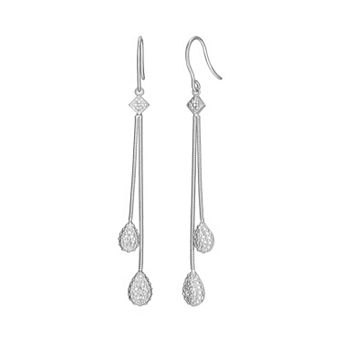 Classic Treasures Sterling Silver Diamond Accent Linear Drop Earrings