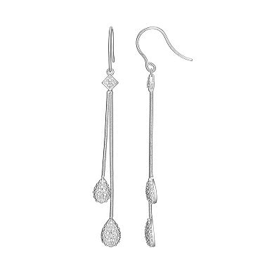 Classic Treasures Sterling Silver Diamond Accent Linear Drop Earrings