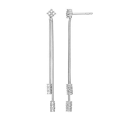 Classic Treasures Sterling Silver 1/4 Carat T.W. Diamond Linear Drop Earrings