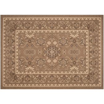 Safavieh Courtyard Adobe Framed Floral Indoor Outdoor Rug