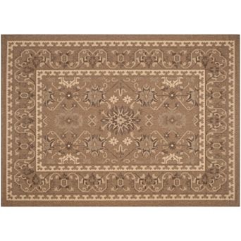 Safavieh Courtyard Adobe Framed Floral Indoor Outdoor Rug
