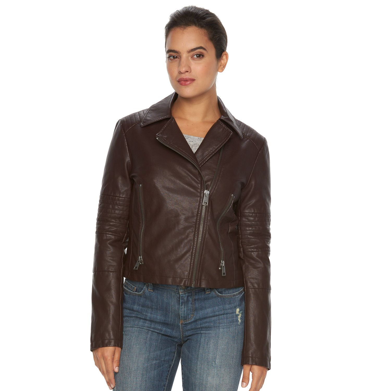 levi's leather moto jacket women's