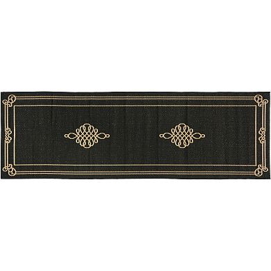 Safavieh Courtyard Scroll Pendant Framed Indoor Outdoor Rug