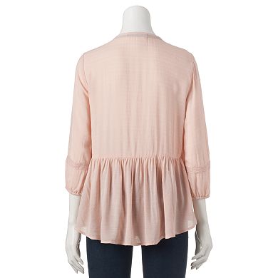 Juniors' Rewind Babydoll Peasant Top