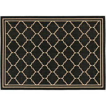 Safavieh Courtyard Jagged Edge Framed Trellis Indoor Outdoor Rug