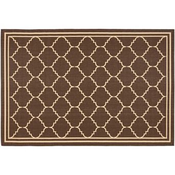 Safavieh Courtyard Jagged Edge Framed Trellis Indoor Outdoor Rug