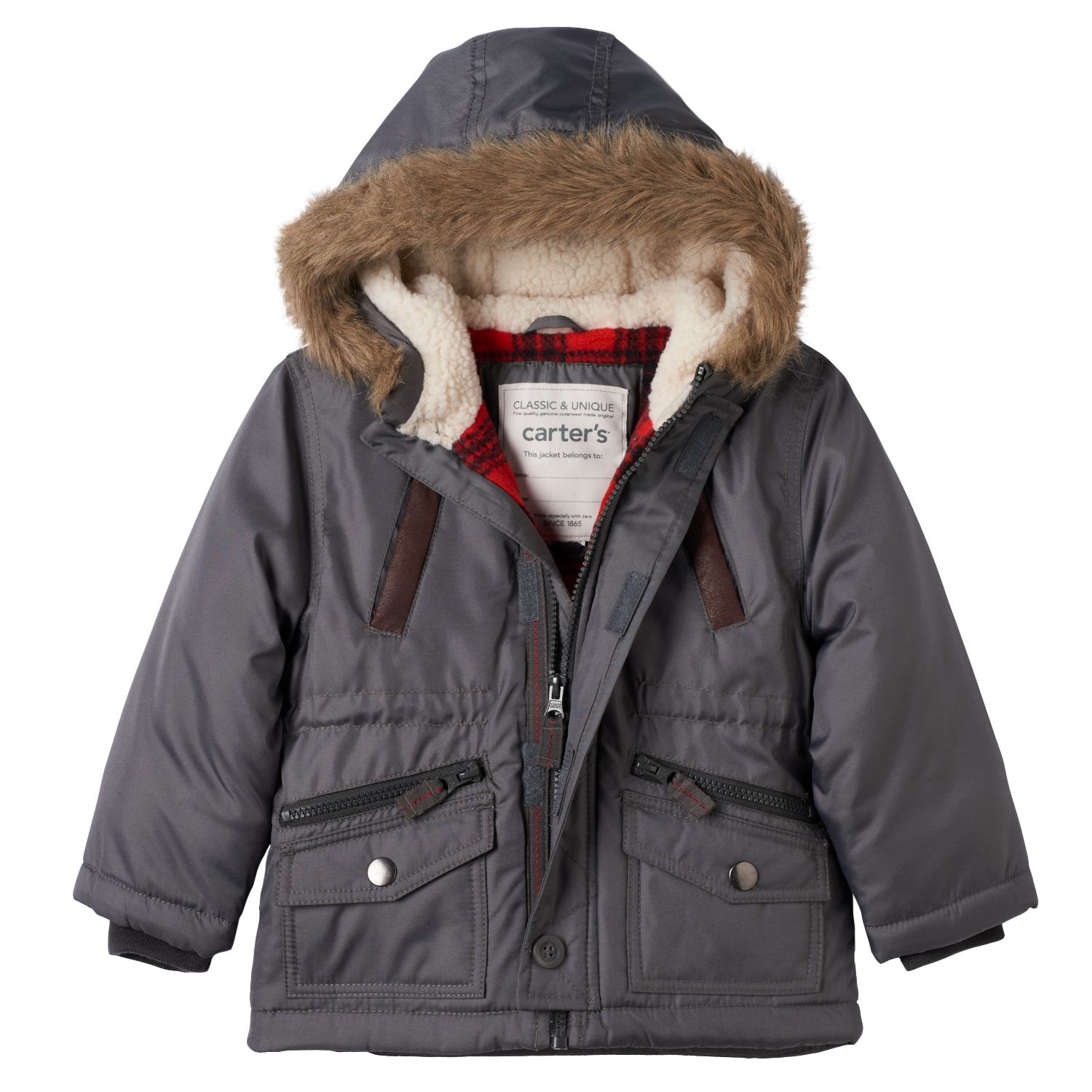 boys fur hood parka