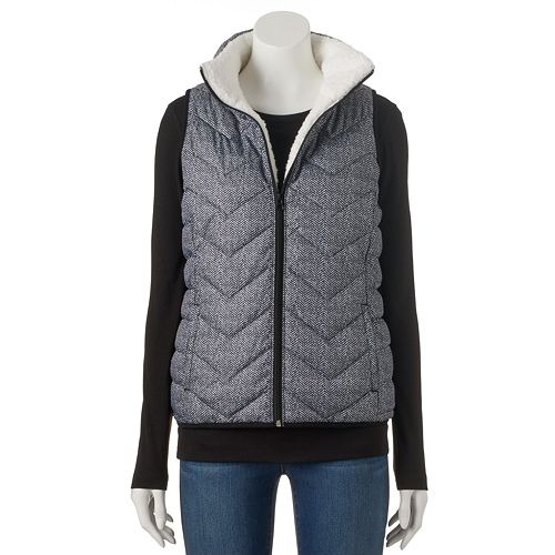 sherpa lined puffer vest
