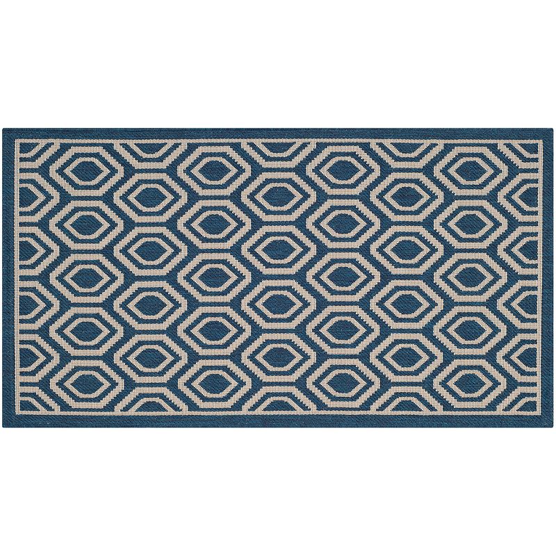 Safavieh Courtyard Tribal Geometric Indoor Outdoor Rug, Blue, 6.5X9.5 Ft