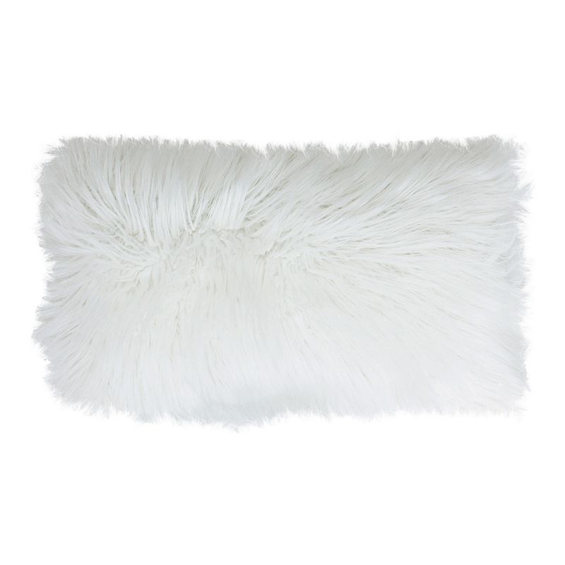 UPC 807882290747 product image for THRO by Marlo Lorenz Keller Faux Fur Oblong Throw Pillow, White, 12X20 | upcitemdb.com