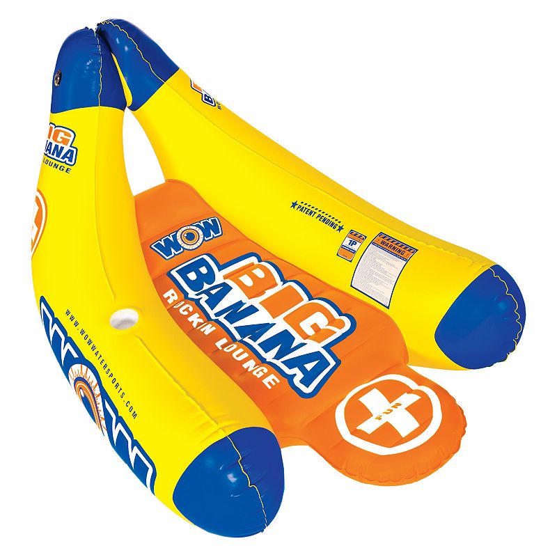 WOW Sports Big Banana Lounge Water Float, Multicolor