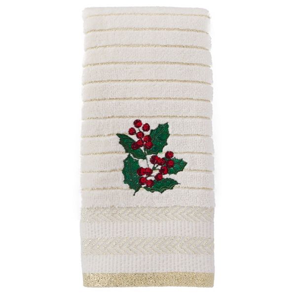 St Nicholas Square Holly Jacquard Fingertip Towel
