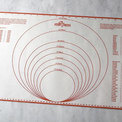 Fox Run Pastry Mat with Measurements