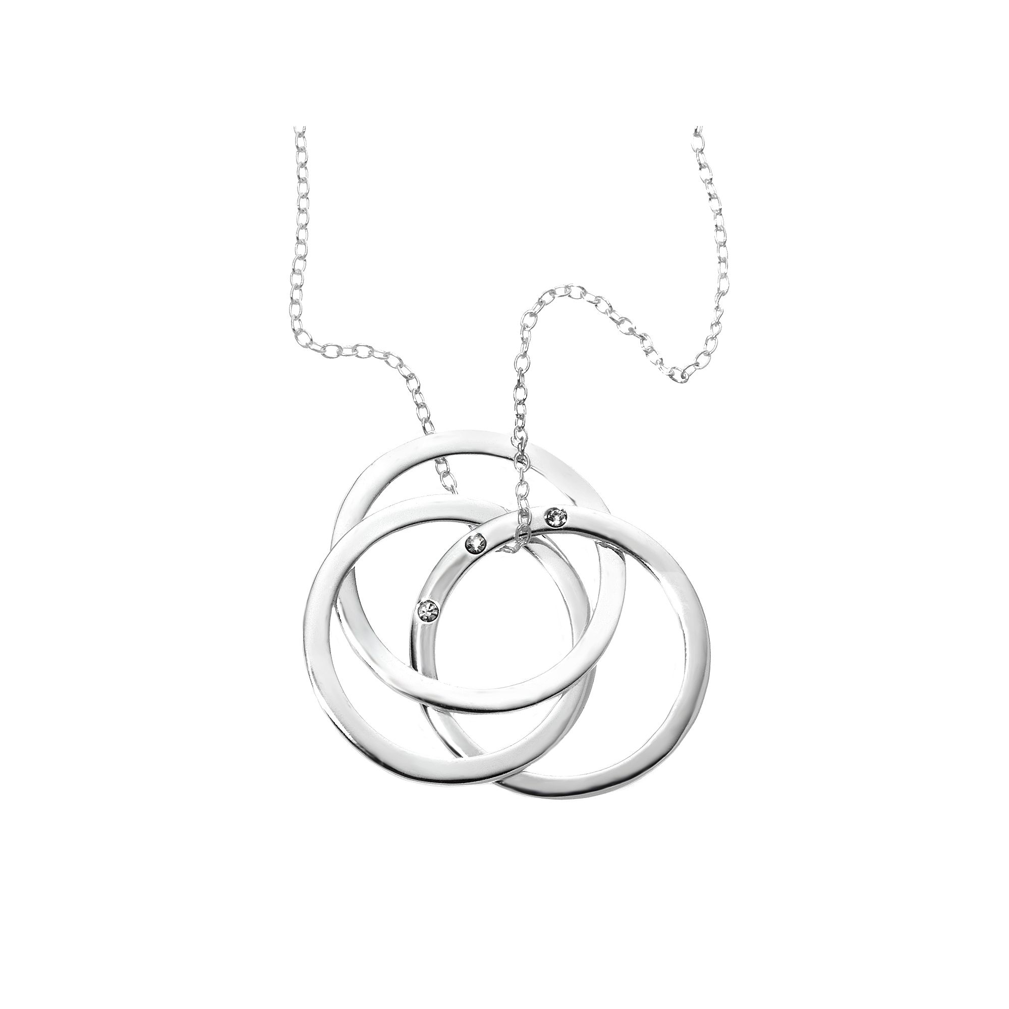 Sterling Silver Triple-Circle Pendant, Womens, Size: 18
