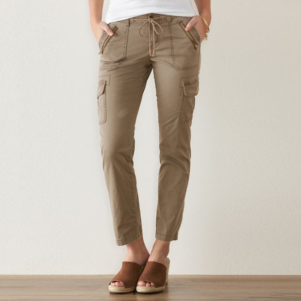 Sonoma Khaki mid rise capris cropped pants 30”waist