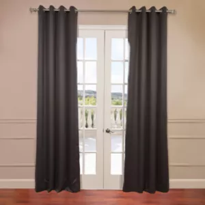 EFF Solid Blackout Grommet Set of 2 Window Curtains, Grey