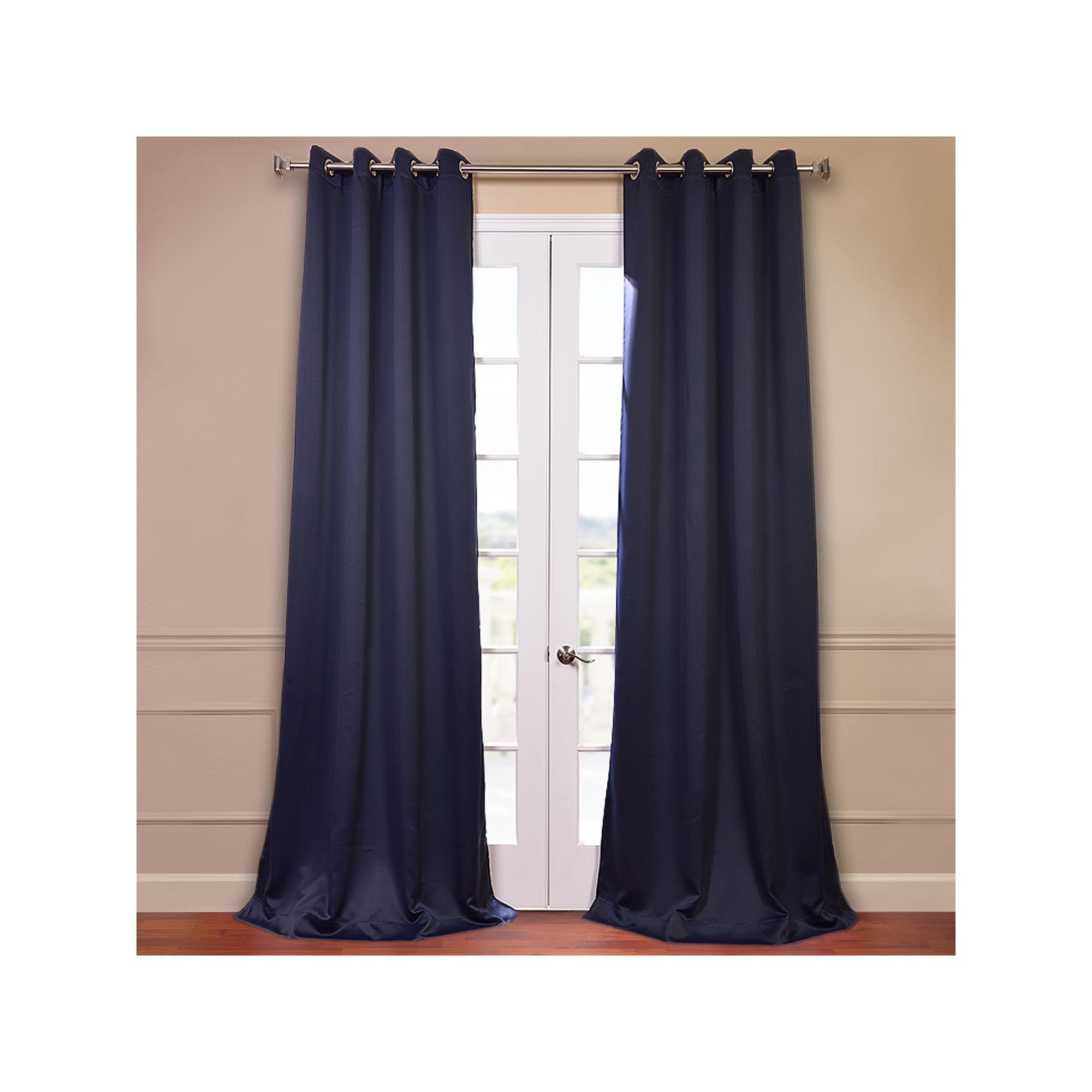EFF Solid Blackout Grommet Set of 2 Window Curtains, Eclipse