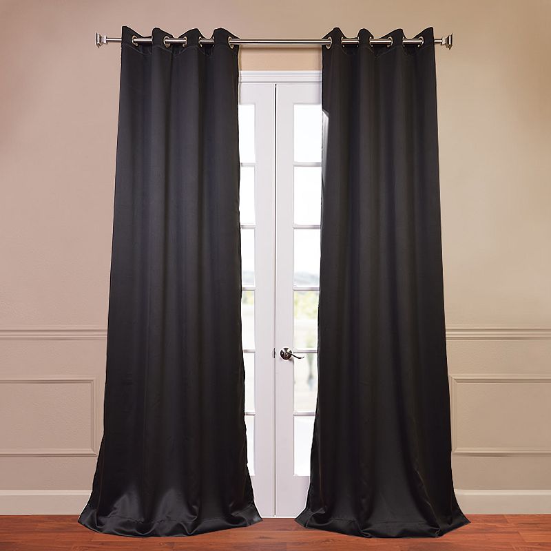 Eff Solid Blackout Window Curtain Set, Black