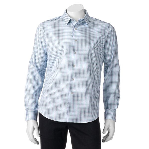 Men's Apt. 9® Slim-Fit Checked Textured Button-Down Shirt