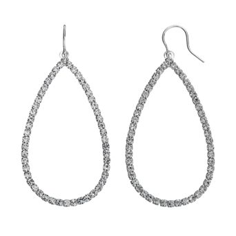 Vieste Simulated Crystal Teardrop Earrings