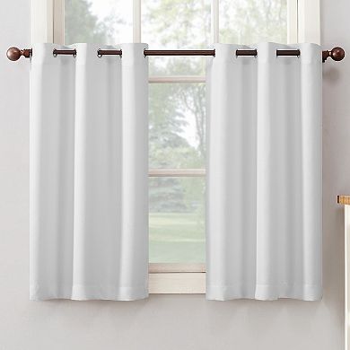  No. 918 Montego Casual Textured Semi-Sheer Grommet Kitchen Curtain Tier Pair