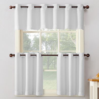  No. 918 Montego Casual Textured Semi-Sheer Grommet Kitchen Curtain Tier Pair